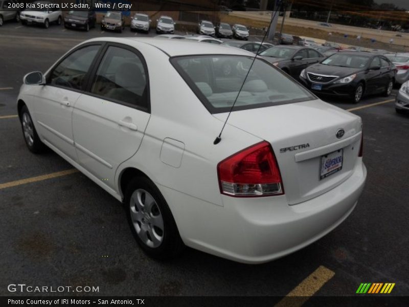 White / Gray 2008 Kia Spectra LX Sedan
