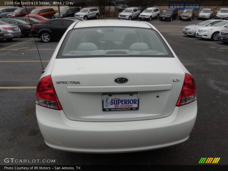 White / Gray 2008 Kia Spectra LX Sedan