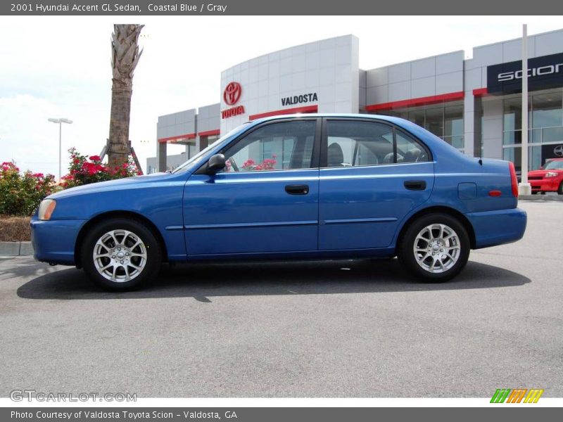 Coastal Blue / Gray 2001 Hyundai Accent GL Sedan