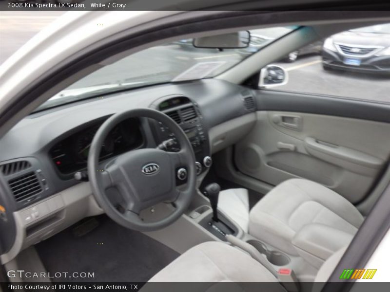 White / Gray 2008 Kia Spectra LX Sedan