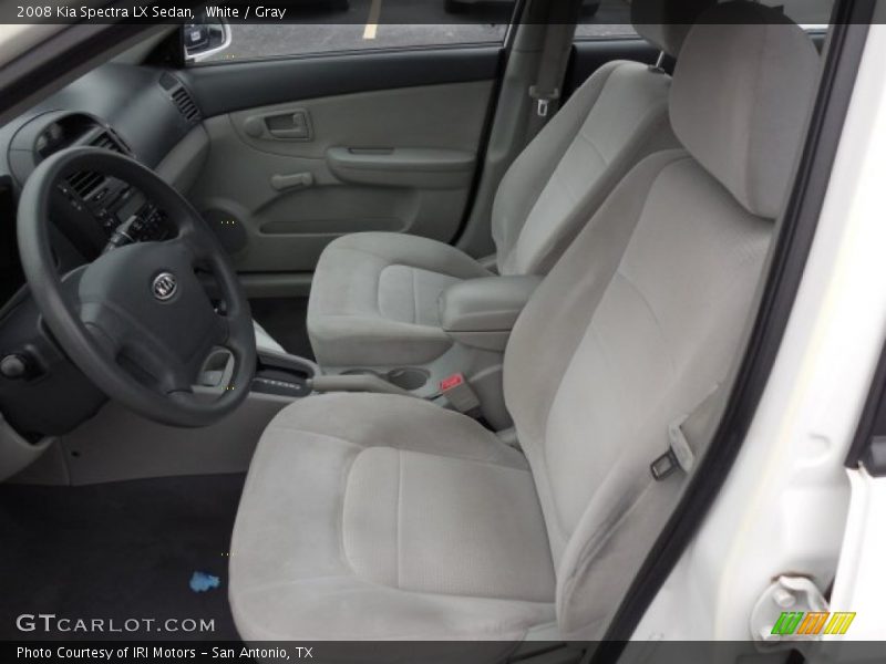 White / Gray 2008 Kia Spectra LX Sedan