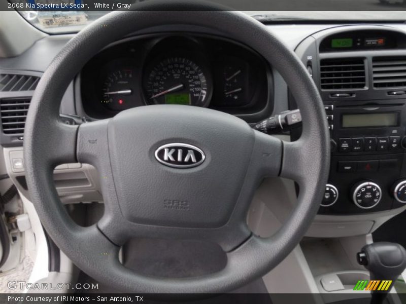 White / Gray 2008 Kia Spectra LX Sedan