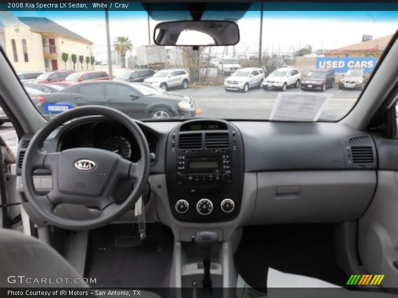 White / Gray 2008 Kia Spectra LX Sedan