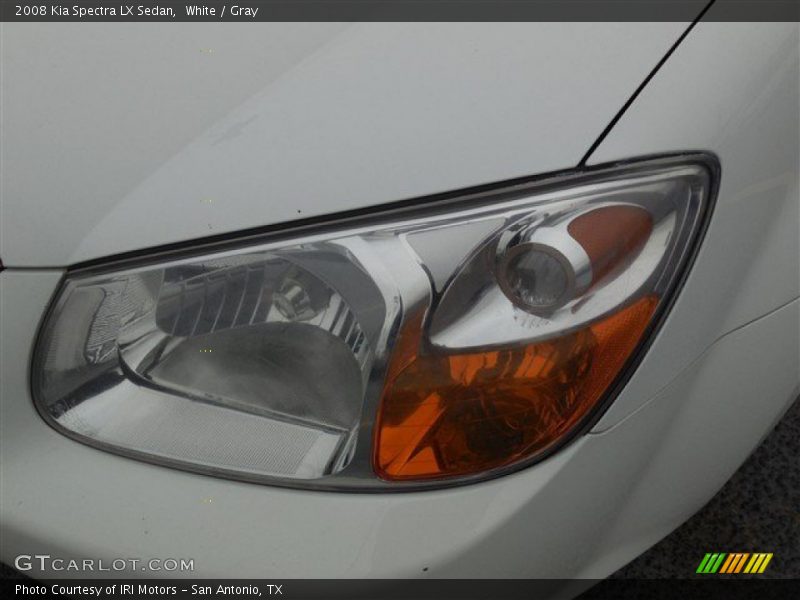 White / Gray 2008 Kia Spectra LX Sedan