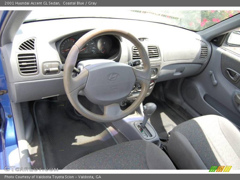 Coastal Blue / Gray 2001 Hyundai Accent GL Sedan