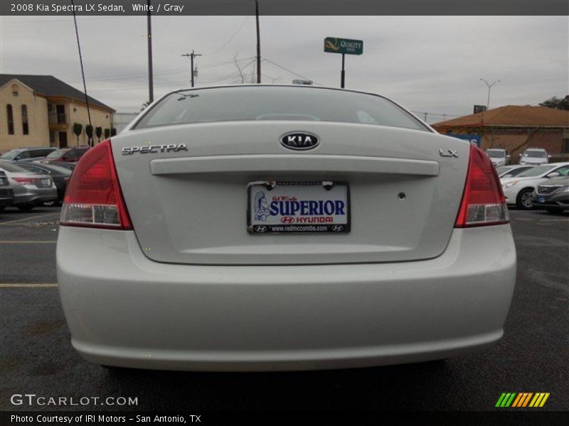 White / Gray 2008 Kia Spectra LX Sedan