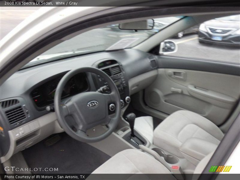 White / Gray 2008 Kia Spectra LX Sedan