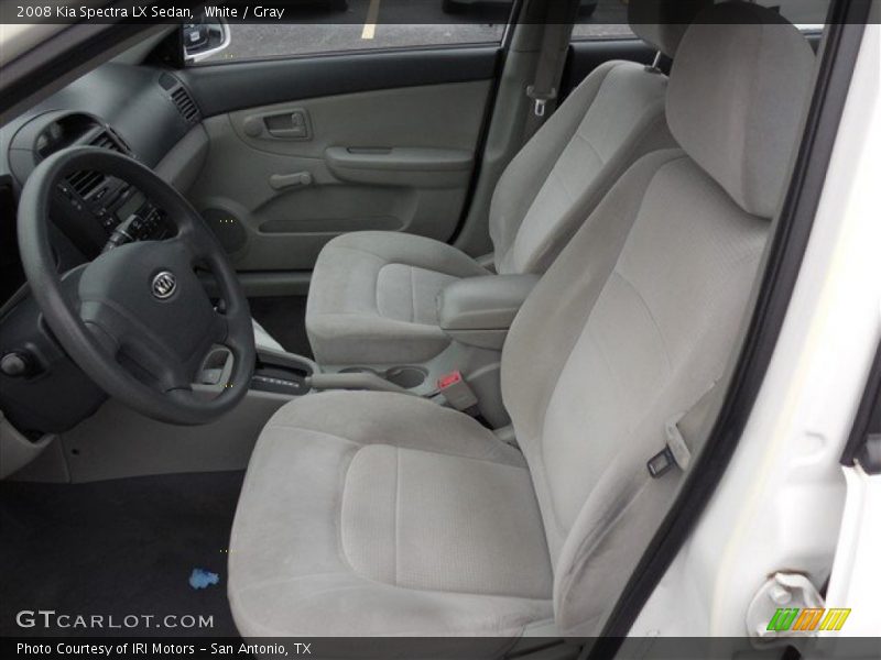 White / Gray 2008 Kia Spectra LX Sedan