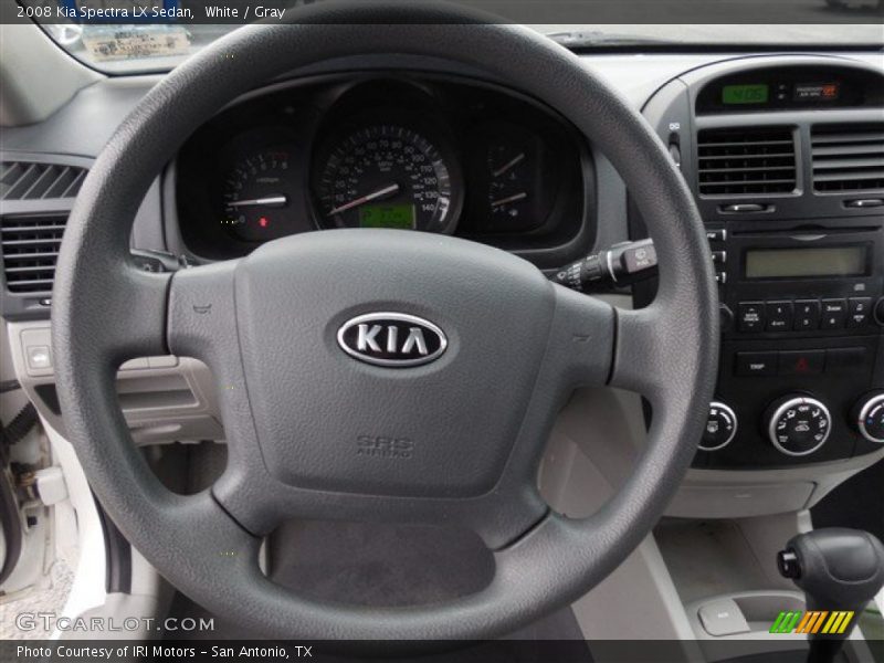 White / Gray 2008 Kia Spectra LX Sedan