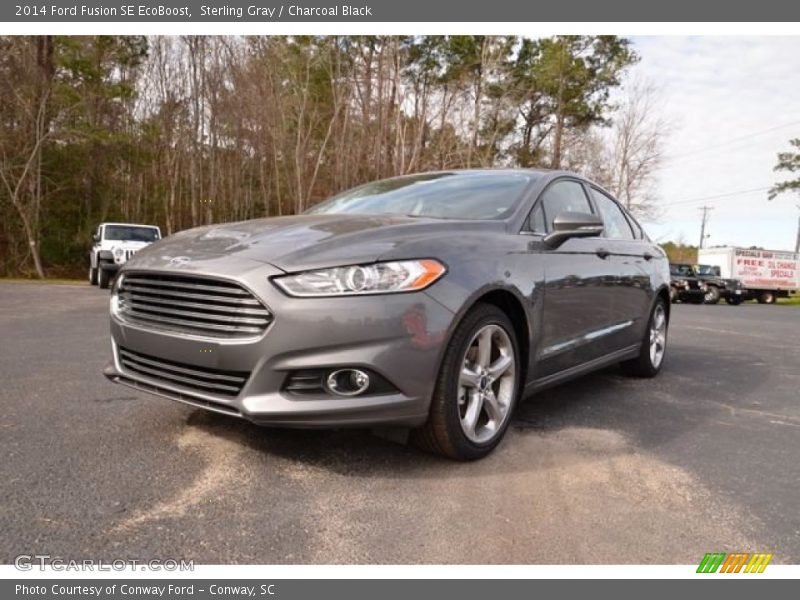 Sterling Gray / Charcoal Black 2014 Ford Fusion SE EcoBoost