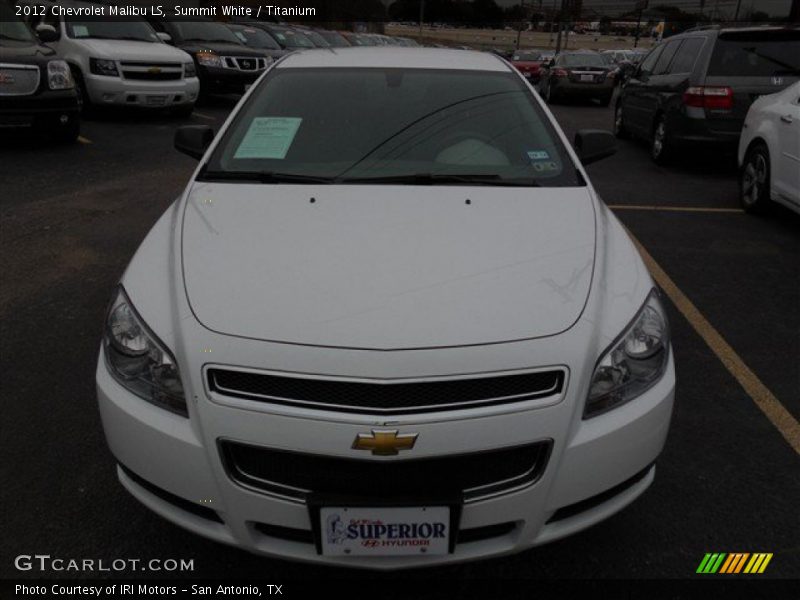 Summit White / Titanium 2012 Chevrolet Malibu LS