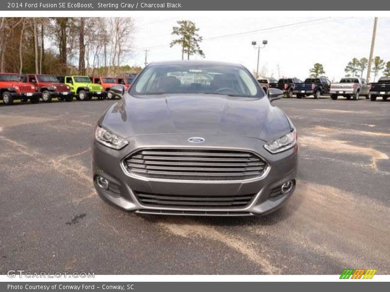 Sterling Gray / Charcoal Black 2014 Ford Fusion SE EcoBoost