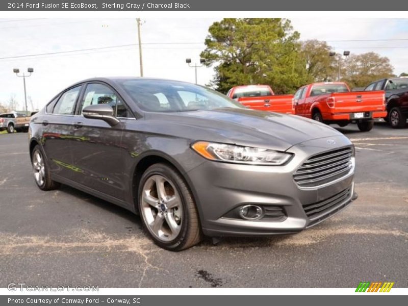 Sterling Gray / Charcoal Black 2014 Ford Fusion SE EcoBoost