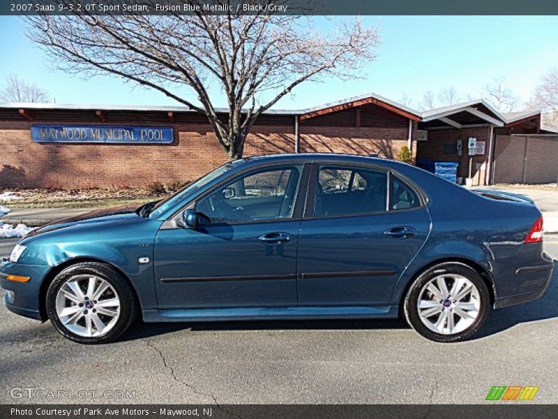 Fusion Blue Metallic / Black/Gray 2007 Saab 9-3 2.0T Sport Sedan