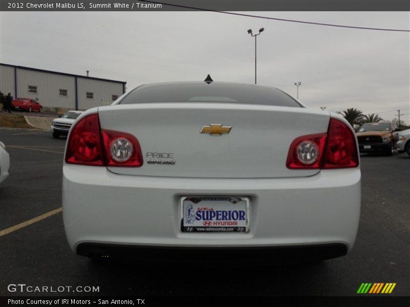 Summit White / Titanium 2012 Chevrolet Malibu LS