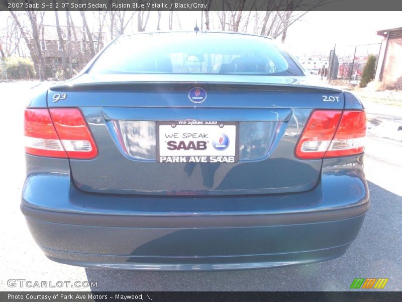 Fusion Blue Metallic / Black/Gray 2007 Saab 9-3 2.0T Sport Sedan