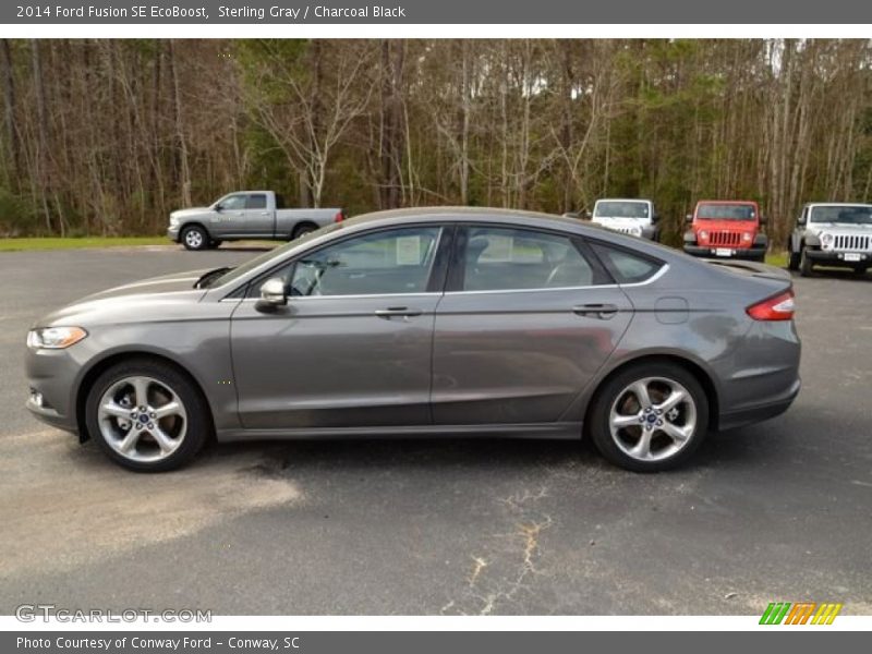 Sterling Gray / Charcoal Black 2014 Ford Fusion SE EcoBoost