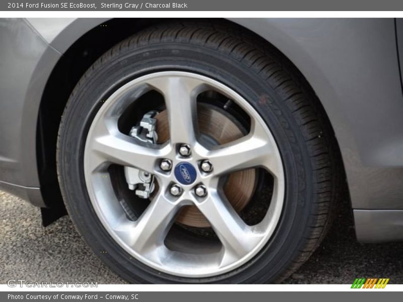 Sterling Gray / Charcoal Black 2014 Ford Fusion SE EcoBoost