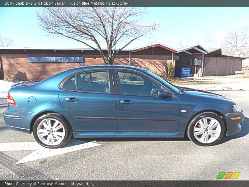 Fusion Blue Metallic / Black/Gray 2007 Saab 9-3 2.0T Sport Sedan