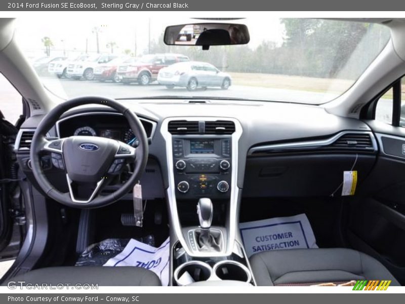 Sterling Gray / Charcoal Black 2014 Ford Fusion SE EcoBoost