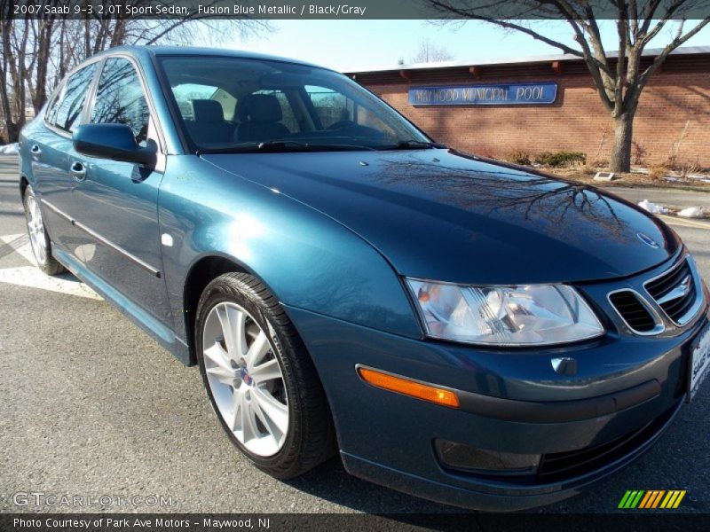 Fusion Blue Metallic / Black/Gray 2007 Saab 9-3 2.0T Sport Sedan