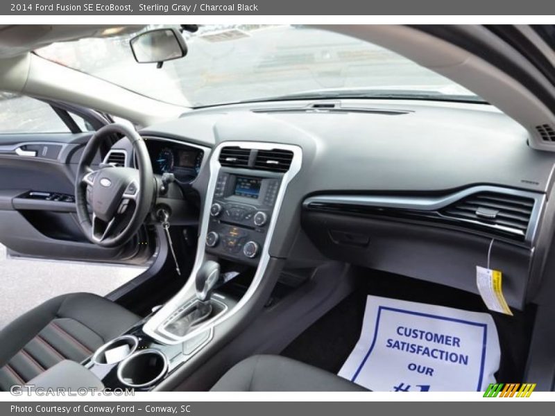 Sterling Gray / Charcoal Black 2014 Ford Fusion SE EcoBoost