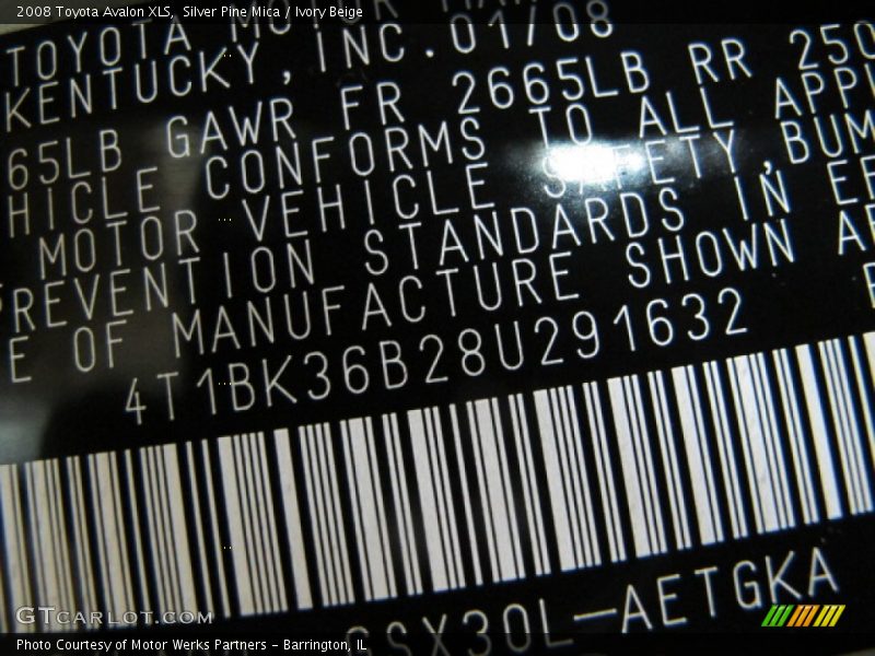 Silver Pine Mica / Ivory Beige 2008 Toyota Avalon XLS