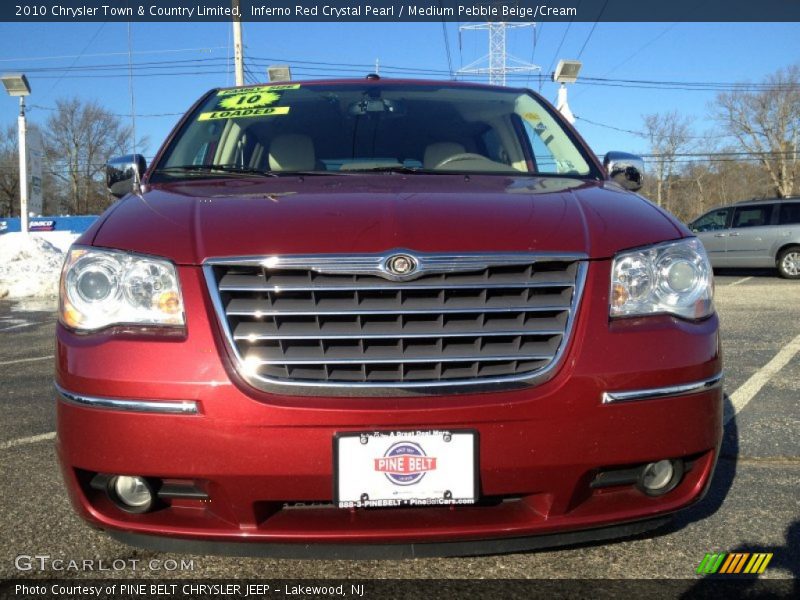 Inferno Red Crystal Pearl / Medium Pebble Beige/Cream 2010 Chrysler Town & Country Limited