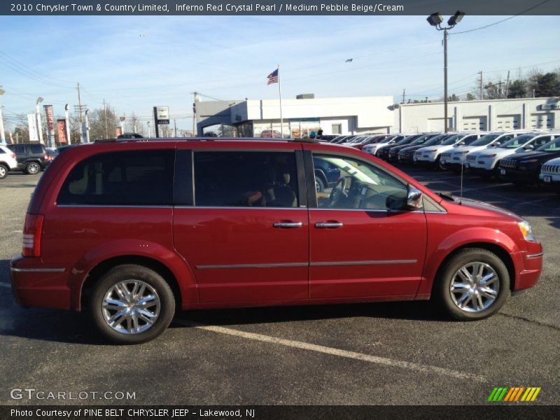 Inferno Red Crystal Pearl / Medium Pebble Beige/Cream 2010 Chrysler Town & Country Limited