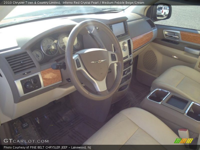 Inferno Red Crystal Pearl / Medium Pebble Beige/Cream 2010 Chrysler Town & Country Limited