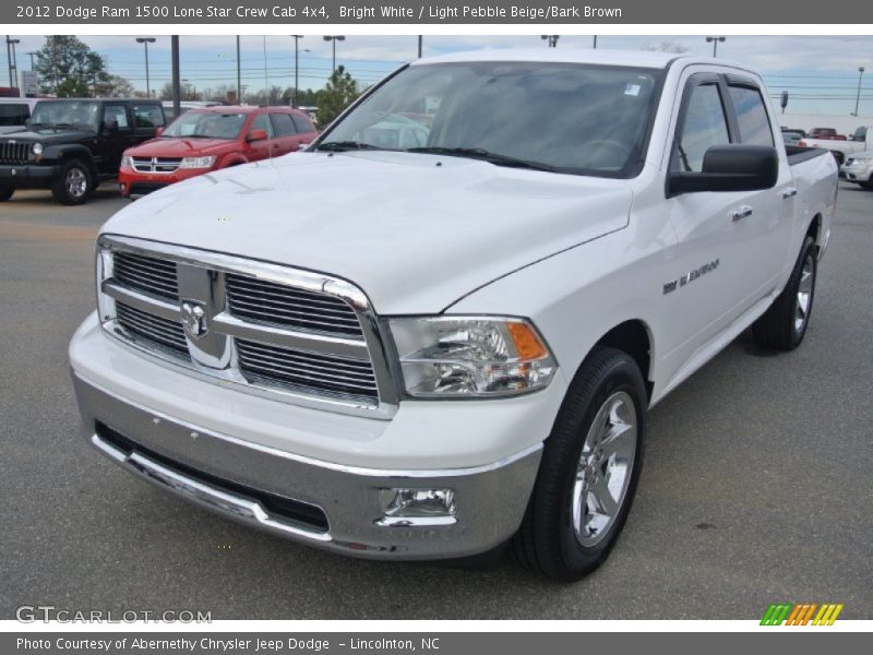 Bright White / Light Pebble Beige/Bark Brown 2012 Dodge Ram 1500 Lone Star Crew Cab 4x4