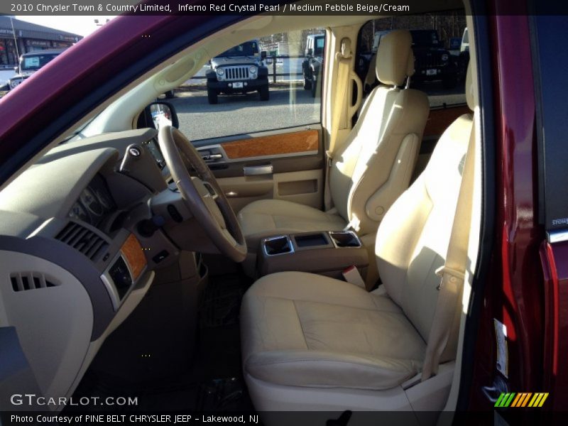 Inferno Red Crystal Pearl / Medium Pebble Beige/Cream 2010 Chrysler Town & Country Limited