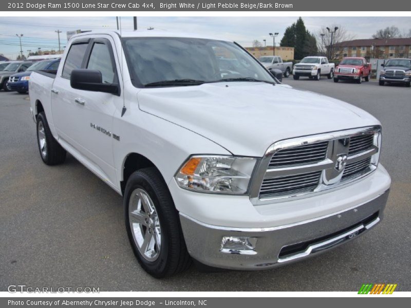 Bright White / Light Pebble Beige/Bark Brown 2012 Dodge Ram 1500 Lone Star Crew Cab 4x4