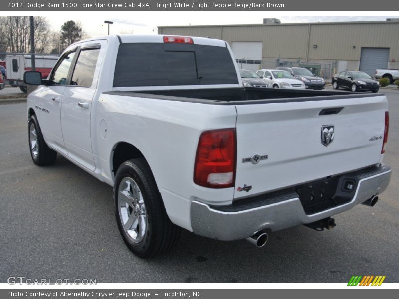 Bright White / Light Pebble Beige/Bark Brown 2012 Dodge Ram 1500 Lone Star Crew Cab 4x4