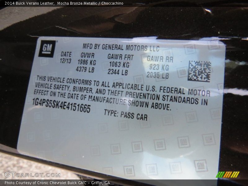 Mocha Bronze Metallic / Choccachino 2014 Buick Verano Leather