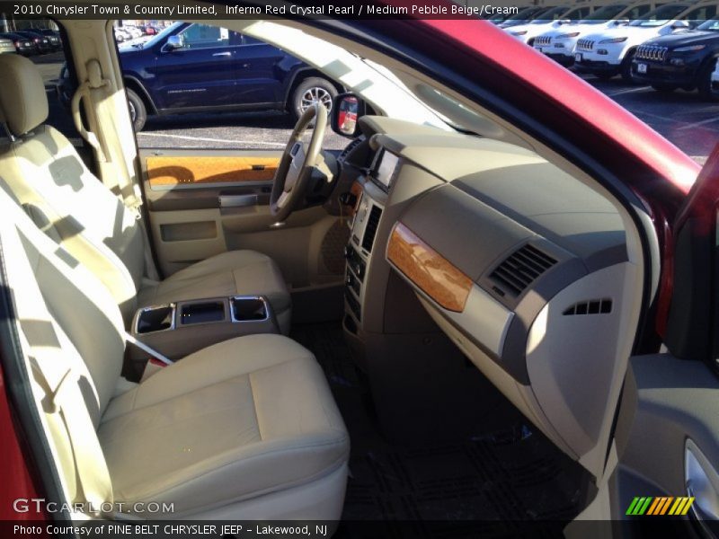 Inferno Red Crystal Pearl / Medium Pebble Beige/Cream 2010 Chrysler Town & Country Limited