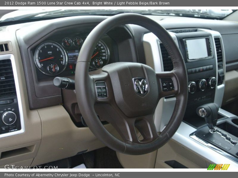 Bright White / Light Pebble Beige/Bark Brown 2012 Dodge Ram 1500 Lone Star Crew Cab 4x4