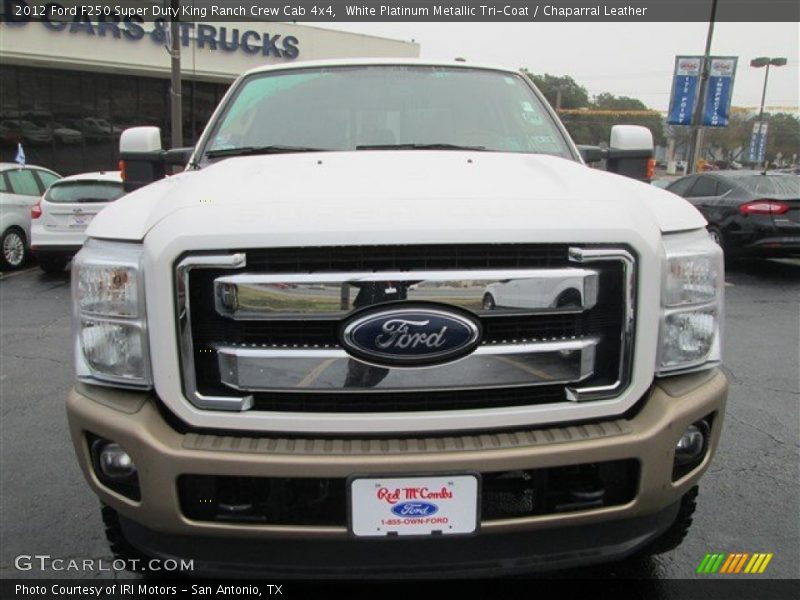 White Platinum Metallic Tri-Coat / Chaparral Leather 2012 Ford F250 Super Duty King Ranch Crew Cab 4x4