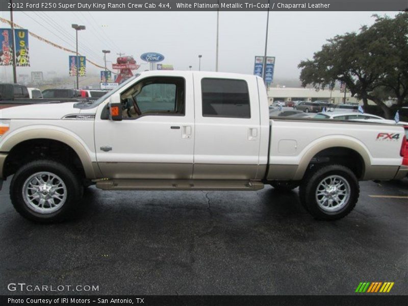 White Platinum Metallic Tri-Coat / Chaparral Leather 2012 Ford F250 Super Duty King Ranch Crew Cab 4x4