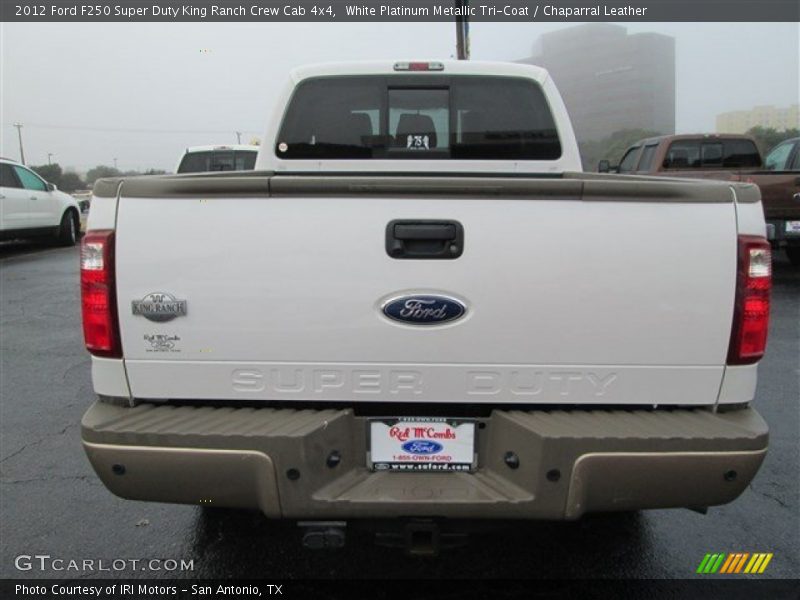 White Platinum Metallic Tri-Coat / Chaparral Leather 2012 Ford F250 Super Duty King Ranch Crew Cab 4x4