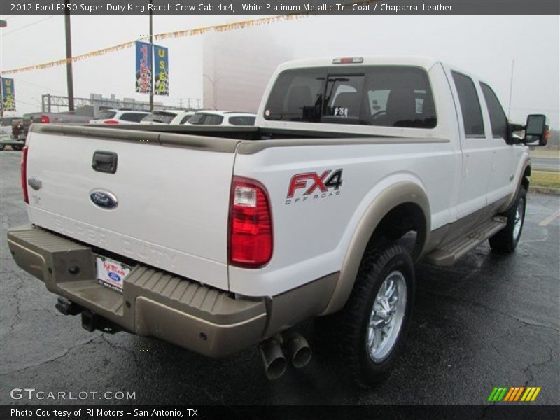 White Platinum Metallic Tri-Coat / Chaparral Leather 2012 Ford F250 Super Duty King Ranch Crew Cab 4x4