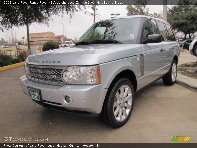 Zermatt Silver Metallic / Jet Black 2008 Land Rover Range Rover V8 Supercharged