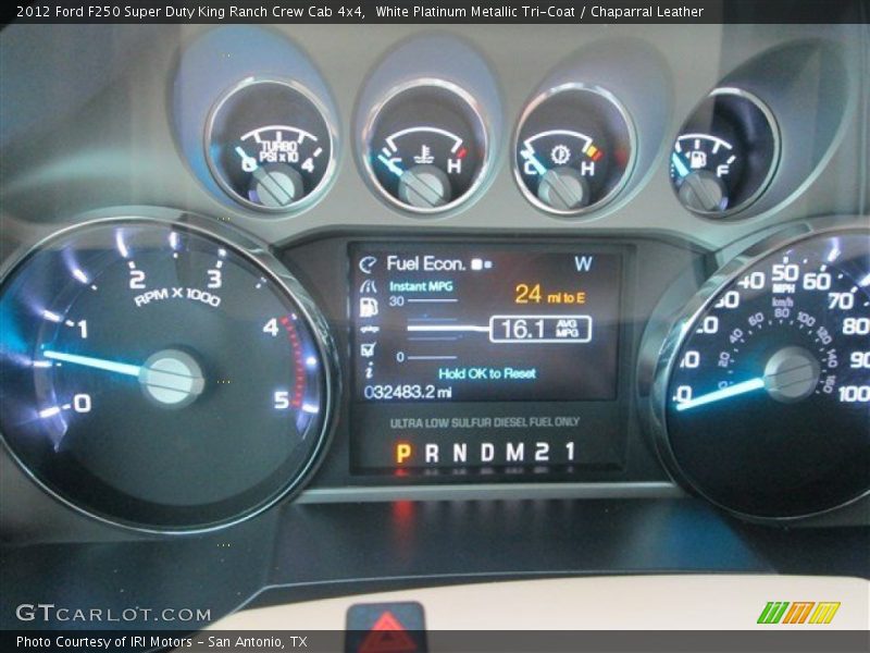 White Platinum Metallic Tri-Coat / Chaparral Leather 2012 Ford F250 Super Duty King Ranch Crew Cab 4x4