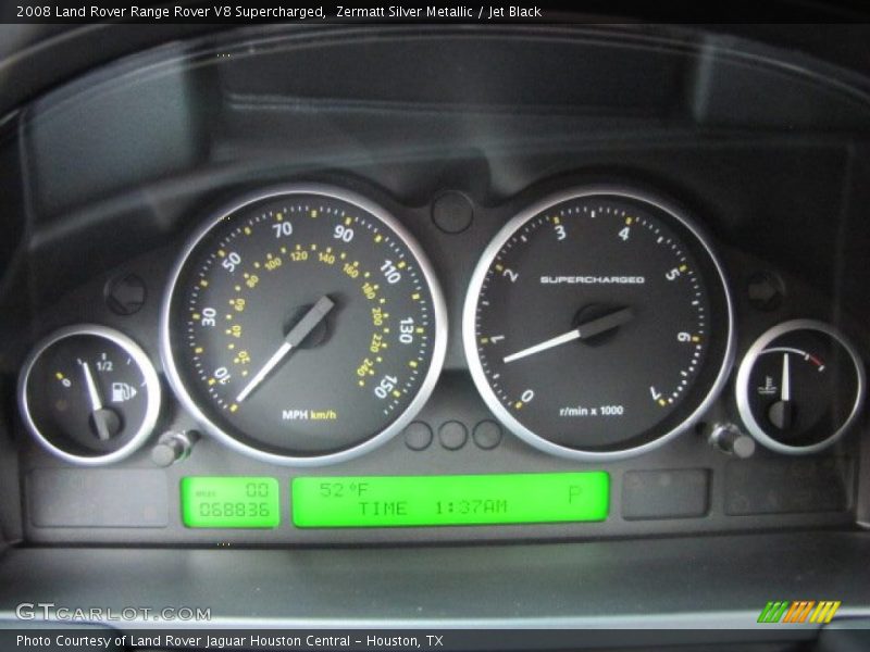 Zermatt Silver Metallic / Jet Black 2008 Land Rover Range Rover V8 Supercharged