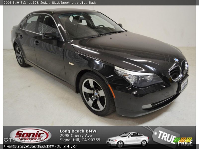 Black Sapphire Metallic / Black 2008 BMW 5 Series 528i Sedan