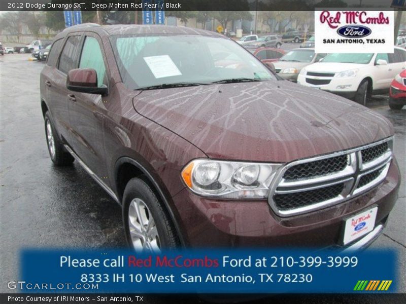 Deep Molten Red Pearl / Black 2012 Dodge Durango SXT