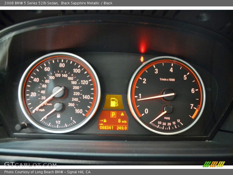 Black Sapphire Metallic / Black 2008 BMW 5 Series 528i Sedan