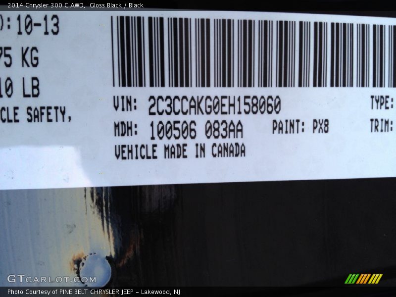 Gloss Black / Black 2014 Chrysler 300 C AWD