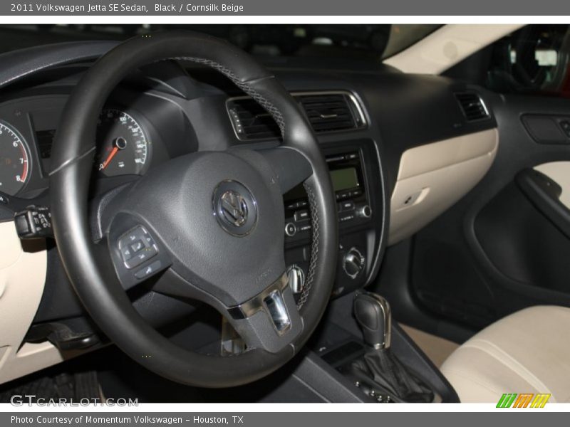 Black / Cornsilk Beige 2011 Volkswagen Jetta SE Sedan