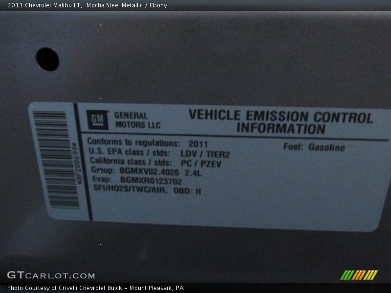 Mocha Steel Metallic / Ebony 2011 Chevrolet Malibu LT